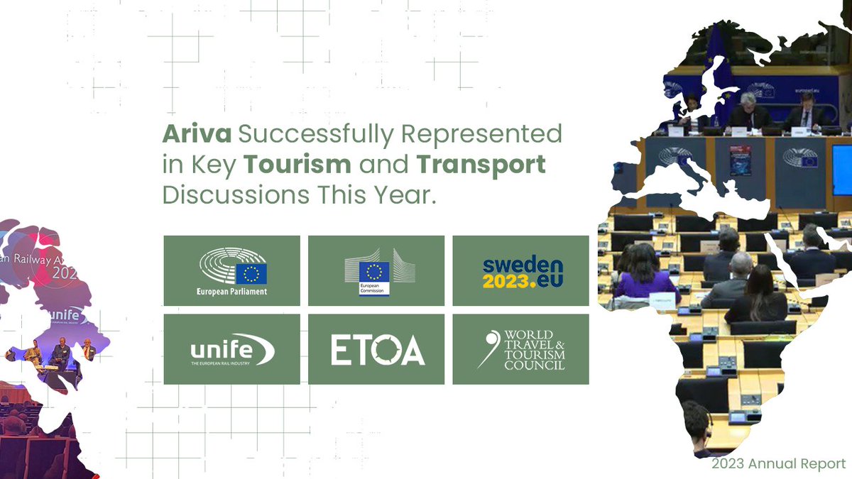 #Ariva was successfully represented in pivotal discussions on #tourism and #transport this year. Highlights: 🔹Participation in EU Tourism Agenda 2030 talks with @Europarl_EN 🔹Future-focused engagements with @EU_Commission 🔹Insights from the #Swedish EU Presidency @sweden2023eu…