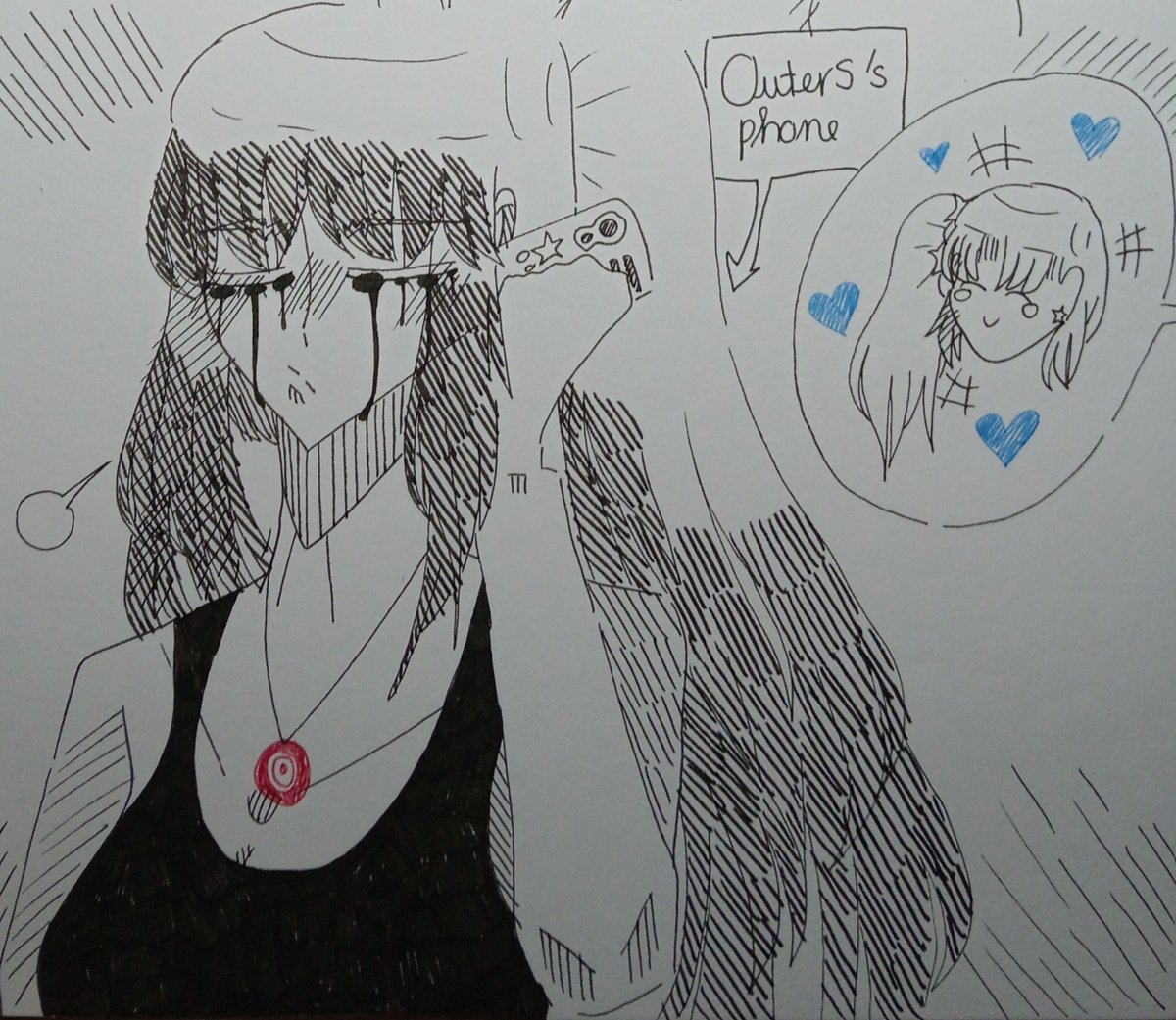 Starfry96's tweet image. Outer belike: AWWWWWW 🩵🩵🩵 #outerkiller #killersans #outersans