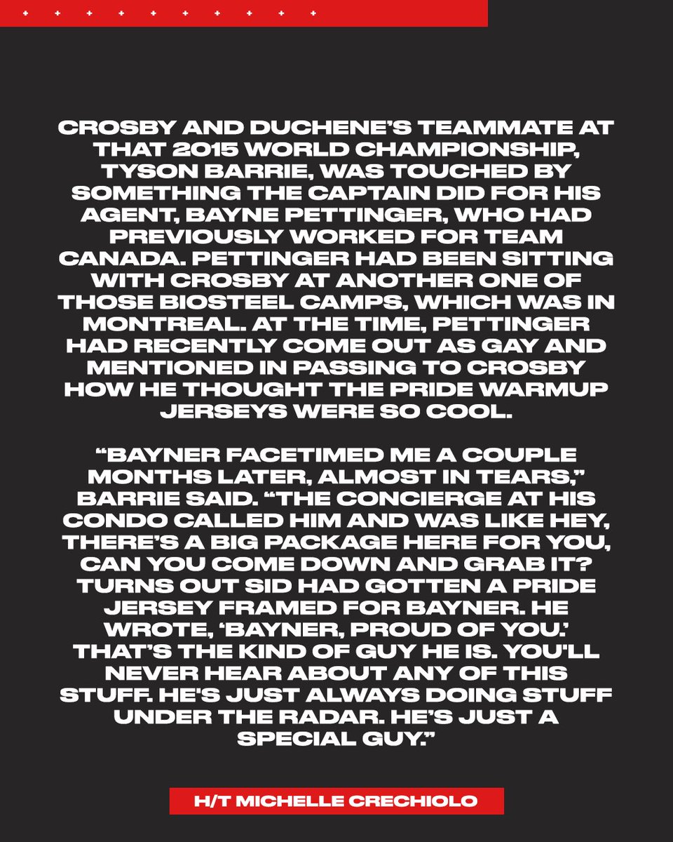 This is incredible from Sidney Crosby. 👏