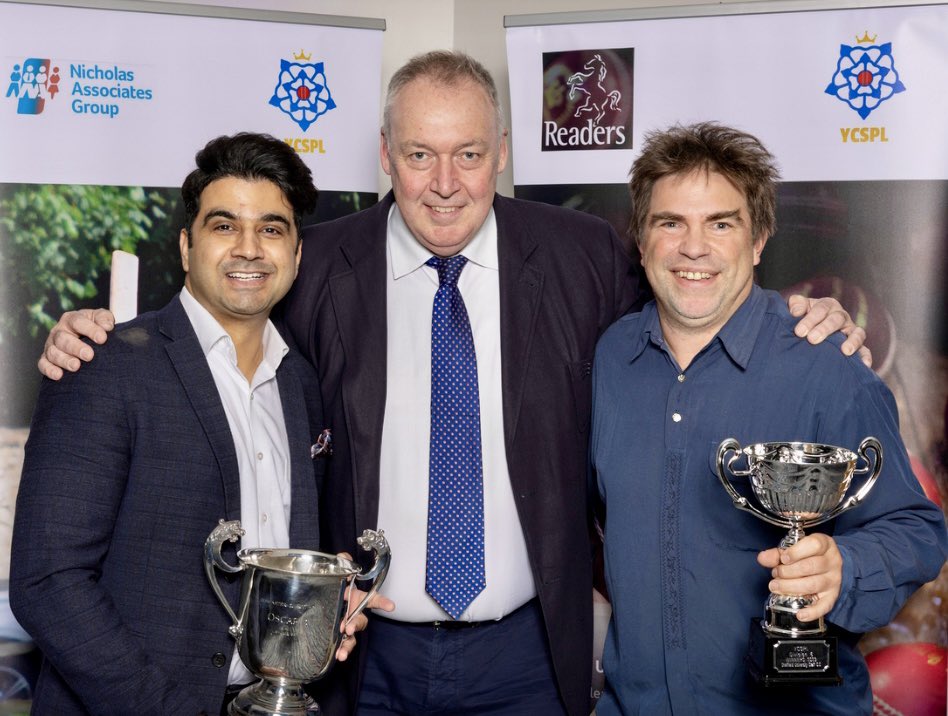 A pic with former English Fast Bowler &amp; Selector , <a href="/AngusFraser/">angusfraser</a> &amp; skipper Chris Stride at <a href="/ycsplcricket/">Yorkshire Cricket Southern Premier League</a> Award Dinner 2023. We Sheffield Uni Staff Cricket Club won the division and also the indoor league 2023. A cherished memory of this year. #cricket #healthybody #healthymind