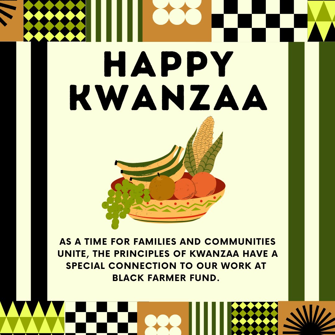 blackfarmerfund's tweet photo. Habari Gani, today Kwanzaa begins! ✨
Together, let's make 2024 a year of even greater unity, collaboration, and collective power! ✊🏾
#Kwanzaa #BFF #SevenPrinciples https://t.co/ZKIBhmoC8B