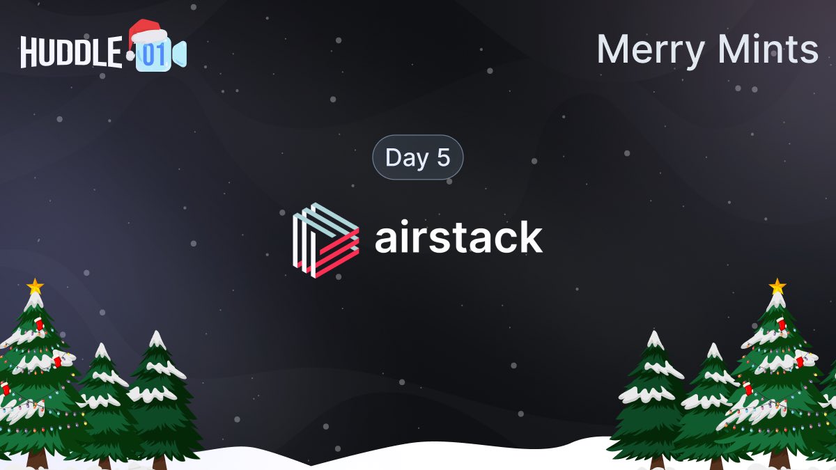 huddle01com's tweet photo. Day 5 #MerryMints βοΈ Quest is now live on https://t.co/TPQmlRduXw and itβs powered by Airstack - web3 data APIs for builders π¦Ύ
πΈ Capture your social graph on https://t.co/o5tr6w5hK1
π Share it on X and tag @airstack_xyz
π 10 lucky winners get $50 Airstack Credits each
Get started: https://t.co/TPQmlRduXw