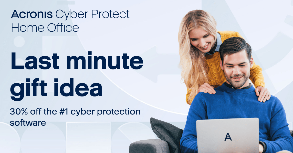 Acronis's tweet photo. 🎁 A holiday gift for you!

Discover how easy it is to protect your data against #AI-powered #cyberthreats with the all-new Acronis Cyber Protect Home Office:
https://t.co/XVaXYlK1xH

#ACPHO #Cybersecurity https://t.co/86H1pLsiXE