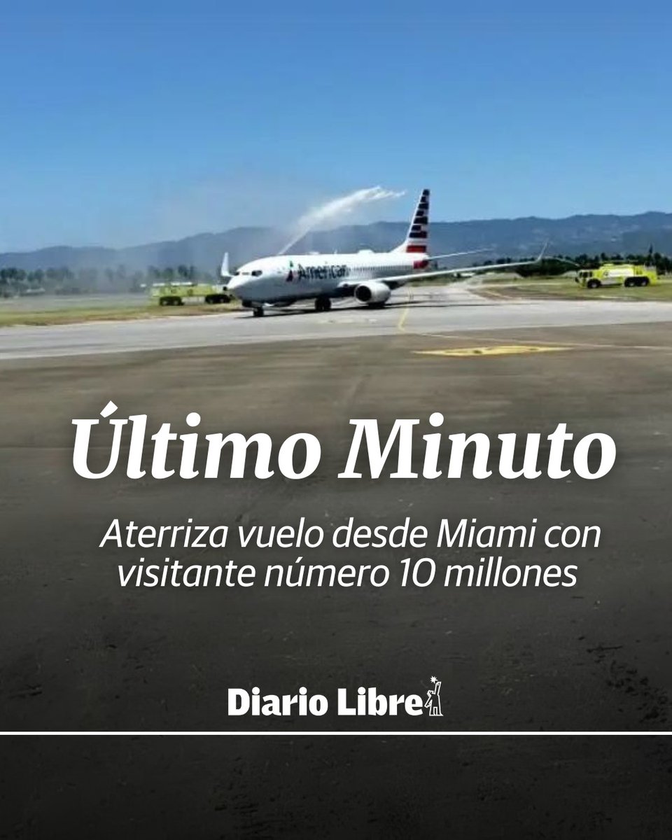 🔴|#ÚltimoMinutoDL| Desde Miami aterrizó un avión de la aerolínea American en Punta Cana, República Dominicana, en el que se celebra la llegada del turista 10 millones en este 2023.

#DiarioLibre #Miami #PuntaCana #TurismoDL #Turista #10millones