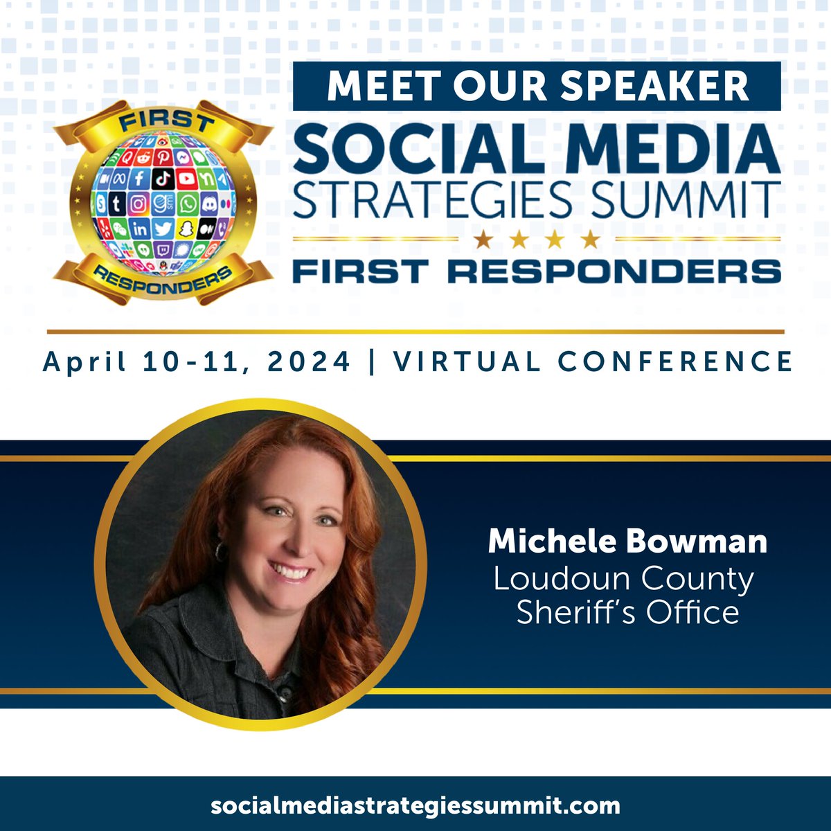 SMS_summit's tweet photo. Learn great @canva tips &amp; design tricks to elevate your visual communications with Michele Bowman, Manager of Media Relations &amp; Communications at @LoudounSheriff! She joins our speaker lineup at #SMSsummit for First Responders: https://t.co/TuWvAEk7tO https://t.co/LxryRIXaI4