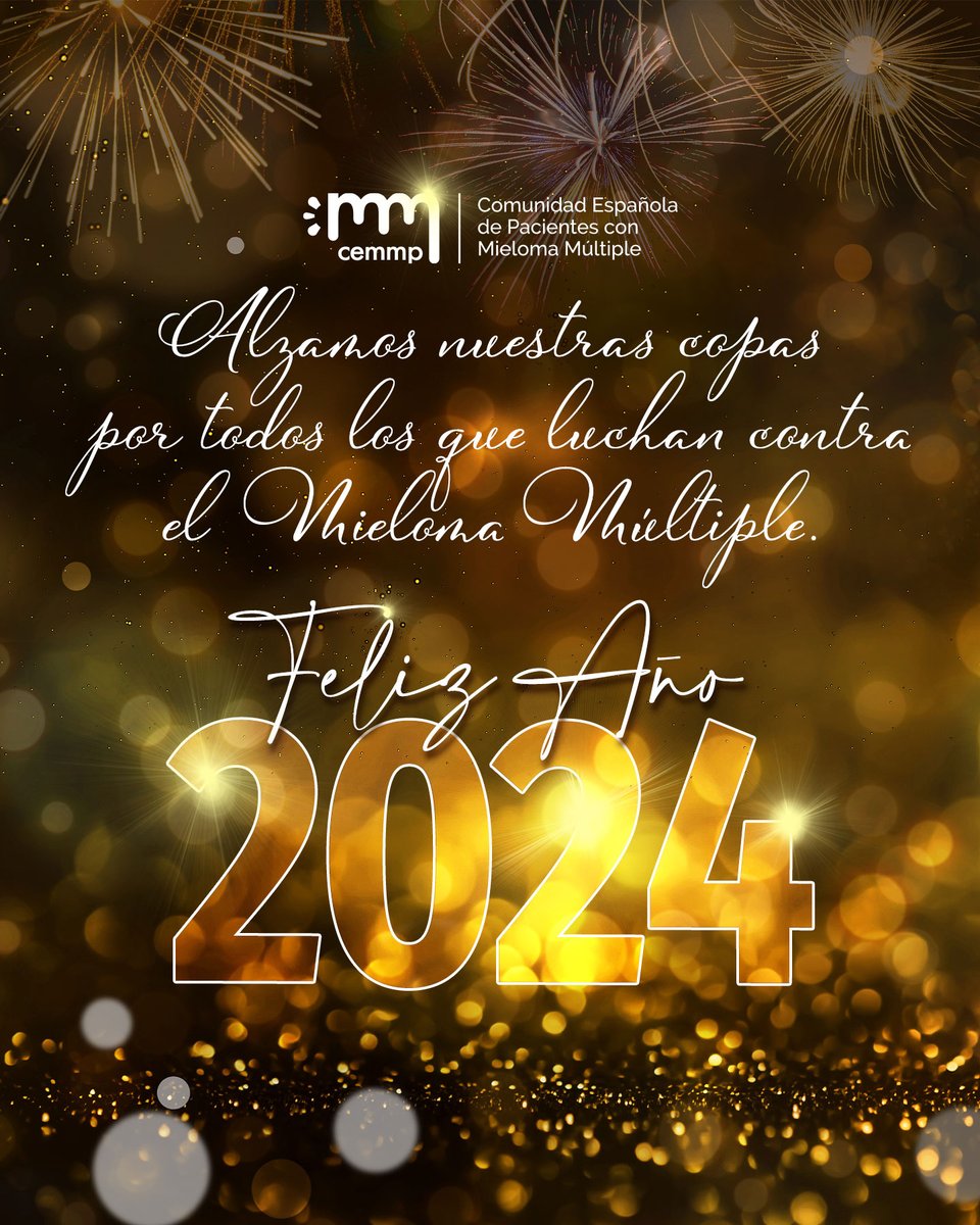 Cemmp_mieloma's tweet photo. En este nuevo año, brindamos con esperanza y optimismo por un 2024 lleno de buenas noticias para quienes se enfrentan al #MielomaMúltiple.
|
#FelizAñoNuevo https://t.co/n7FlevplwS
