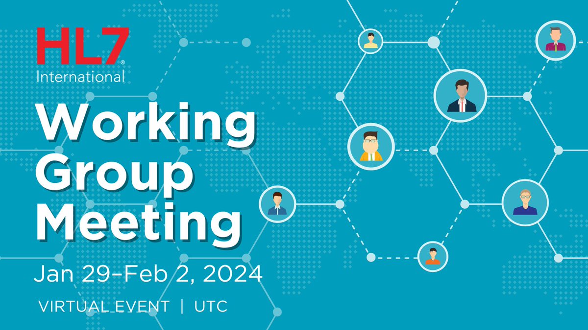 HL7's tweet photo. Join 40+ work groups for standards collab at the virtual #HL7 #WGM and #FHIR Conectathon in January! WGM early bird ends Jan. 5 so register now! Great opportunity to learn, network + impact healthcare. Register now!.  https://t.co/hSTFDbcVDB #healthIT #interoperability #HL7FHIR https://t.co/oZ3CbCNqjY