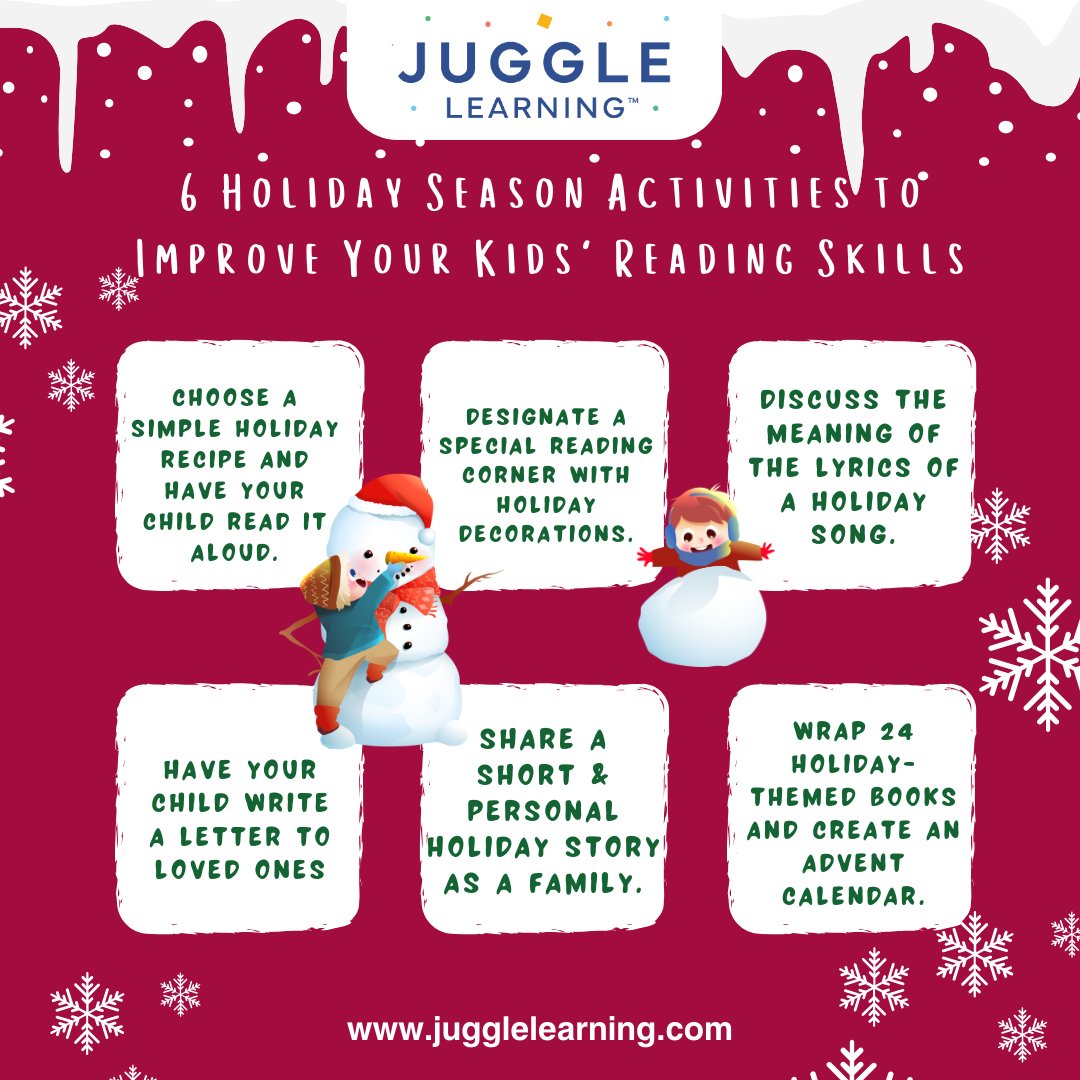 JuggleLearning's tweet photo. Remember to make these activities enjoyable and festive to keep your child engaged. Celebrating the holiday season through literacy activities can create lasting memories and foster a love for reading.

Found these tips useful? Follow us for more!

#HappyHolidays #JuggleLearning https://t.co/C3IASSchfW
