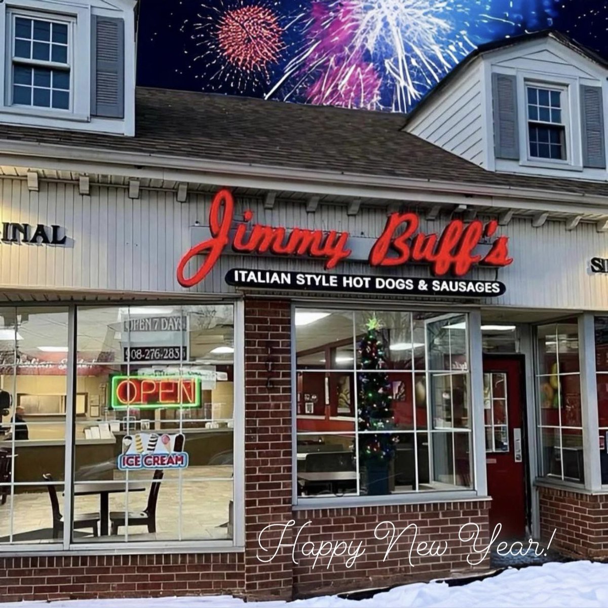 JimmyBuffs's tweet photo. Kenilworth: open 11-4 NYE, closed NYD
West Orange: open 12-6 NYE &amp; NYD
Happy New Year! 🎉 🌭 https://t.co/uqLYKfkQVW