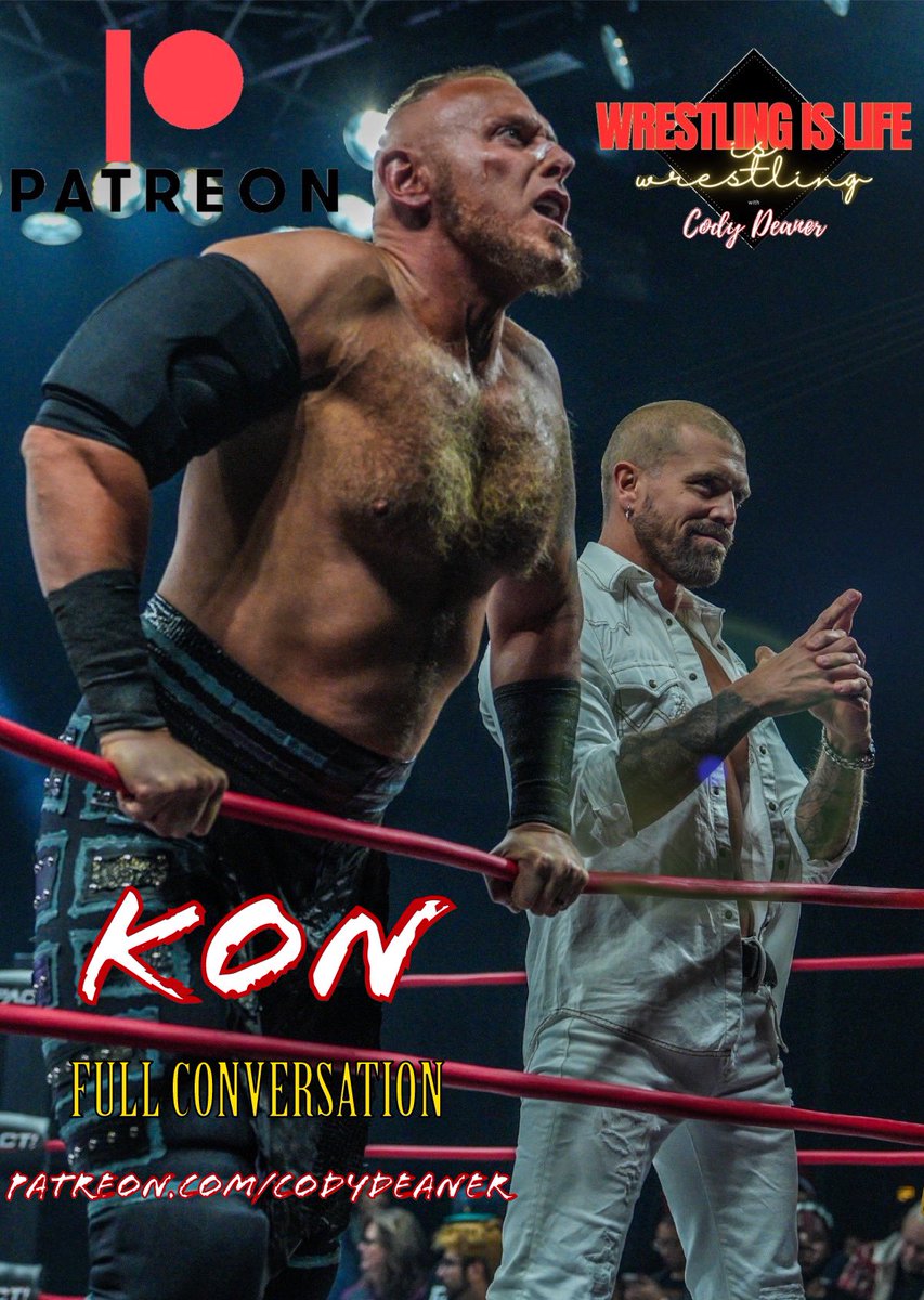 📣 NEXT GUEST ANNOUNCEMENT This week, I welcome my fellow @IMPACTWRESTLING “The Design” stablemate, tag-team partner & good friend @Big_Kon1 to the show. You can listen to the FULL CONVERSATION (Part 1 & 2) right now, early & ad-free at patreon.com/codydeaner