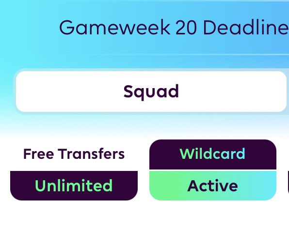 fpl_ganti's tweet photo. WC Active #GW20 #FPLCommunity #FPL #FPLUSA https://t.co/xV0HIdtzsT