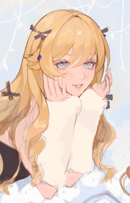 gm, happy holidays! here's a little navia wip for now #genshinimpact 