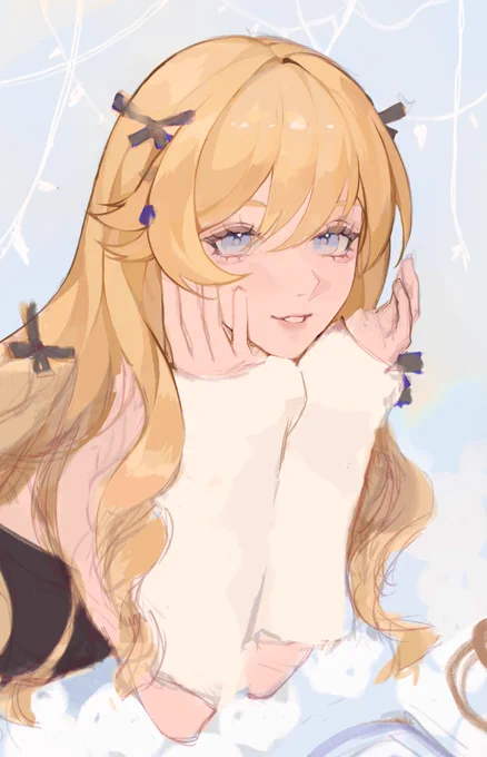 gm, happy holidays! here's a little navia wip for now #genshinimpact 