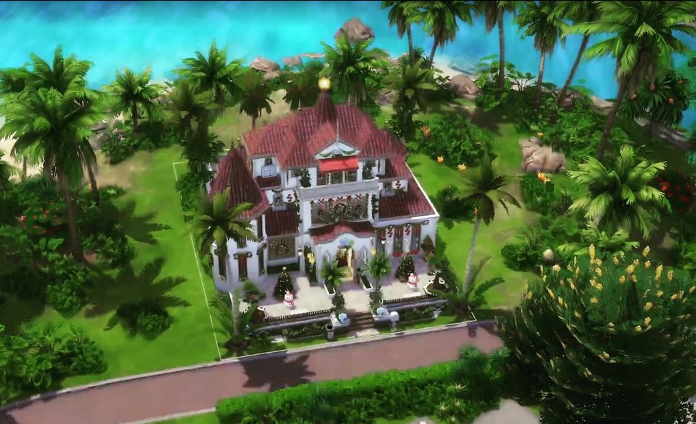 'Noël à Tomarang' Jolie villa de luxe à Tomarang 🌴🎄  

Créé avec tous les packs des #Sims4 et #Sims4ForRent 🏠  

#ShowUsYourBuilds #TheSims4 #Sims4Build #sims4alouer