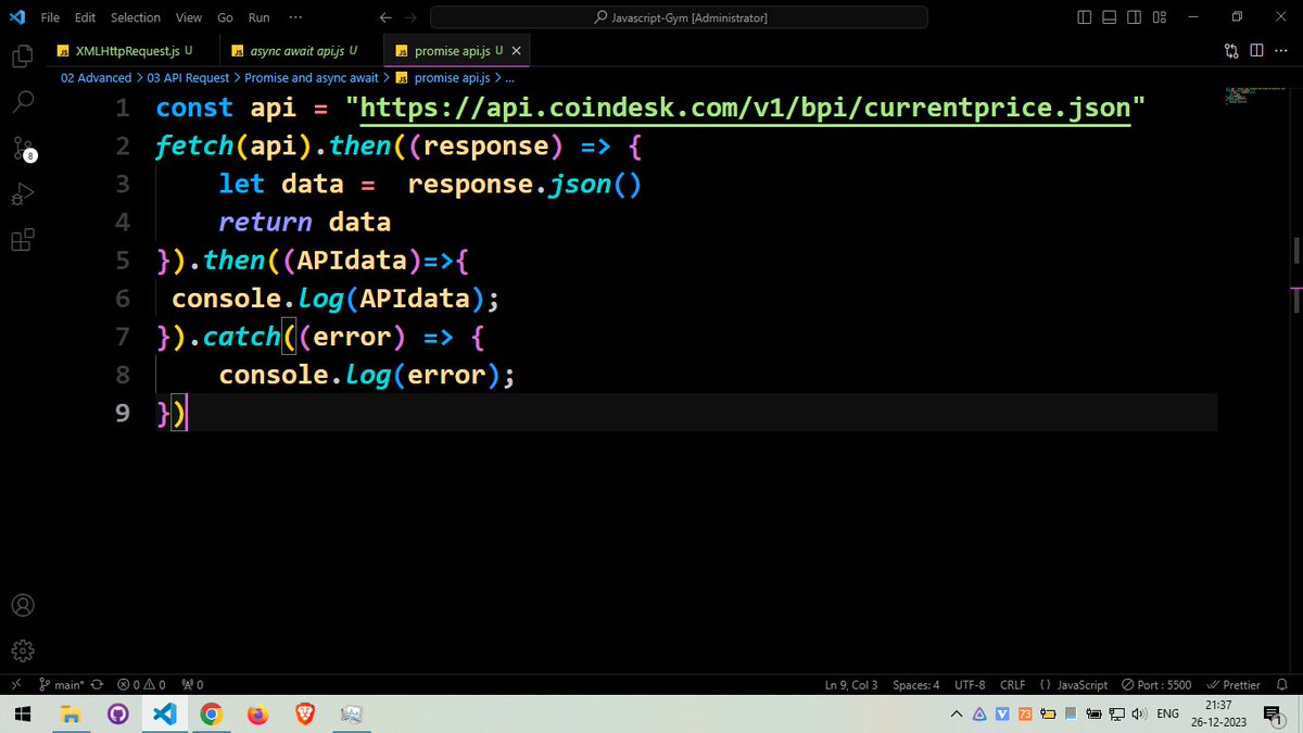 whonix2904's tweet image. 🚀 Just learned 3 ways to fetch APIs in JavaScript: tried the classic XMLHttpRequest, embraced the modern Fetch API with Promises, and fell in love with the clean Async/Await style! 🌐💻 #JavaScriptMagic #WebDevAdventures #developer #CONNECT