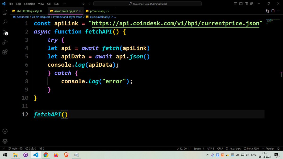 whonix2904's tweet image. 🚀 Just learned 3 ways to fetch APIs in JavaScript: tried the classic XMLHttpRequest, embraced the modern Fetch API with Promises, and fell in love with the clean Async/Await style! 🌐💻 #JavaScriptMagic #WebDevAdventures #developer #CONNECT