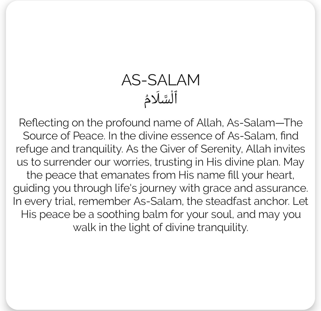 zarkadar1's tweet photo. In the serenity of As-Salam, finding peace that transcends the trials. 🤲🏽✨ #AsSalam #SourceOfPeace https://t.co/8L1bNvcr7q