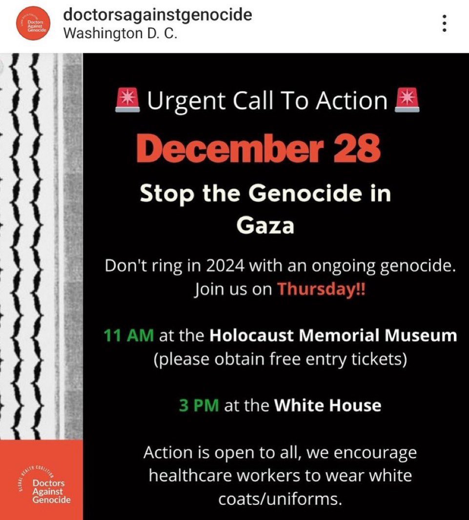 S___Elliott's tweet image. There is a lot of tweeting and anger today towards @docstopgenocide and their idiotic plan to protest inside the Holocaust Museum.

Before getting all worked up please realize this is not a real organization. They have 86 followers. Their website says they partner "with a variety…