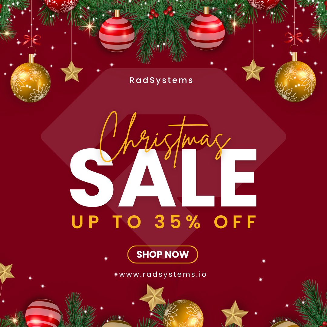 myradsystems's tweet image. The festive season is upon us, and here at RadSystems, we&apos;re filled with the spirit of giving. As a token of our appreciation for your continued support, we&apos;re excited to unwrap a special Christmas gift just for you!
Use code: XMASRAD at checkout to unlock a fabulous 35% discount