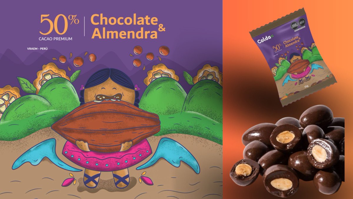 AlimentosColda's tweet photo. Almendras cubiertos de chocolate Colda al 50% de cacao del Vraem. https://t.co/xmeAuQ2iGt