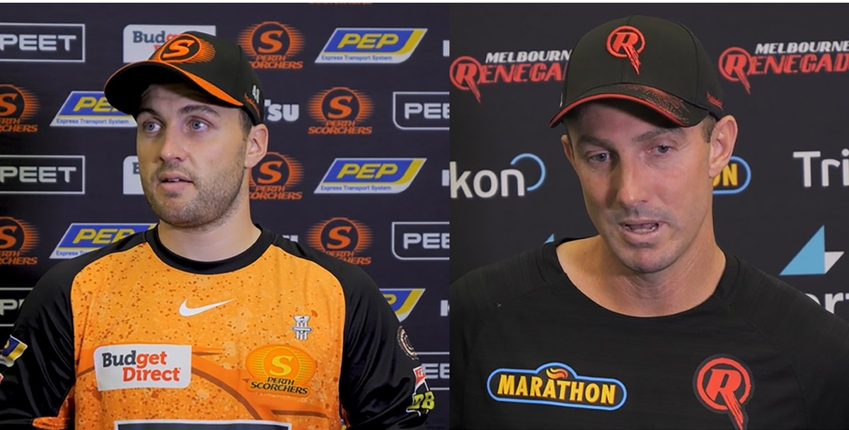 Cricket_World's tweet image. Post-match interviews featuring Josh Inglis of Perth Scorchers and Shaun Marsh representing Melbourne Renegades! Get insights straight from the players after the game. 

📹🎙️👉cricketworld.com/post-match-int…
#BBL #PostMatchInterviews #CricketTalk