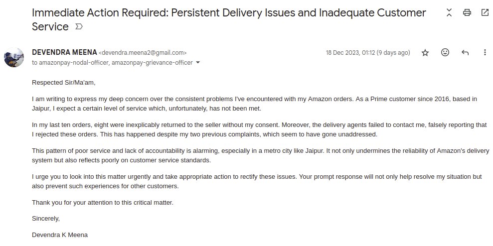 davidwatson491's tweet image. It seems  no one wants to work anymore in Amazon customer services. Level 1 to Level 4 customer service, that&apos;s all just plain words. Made 4 calls to  level1 and level 2 and multiple mails with no reply. Poor Service.  @amazon @JeffBezos @AmazonHelp  @Indiaamazon01