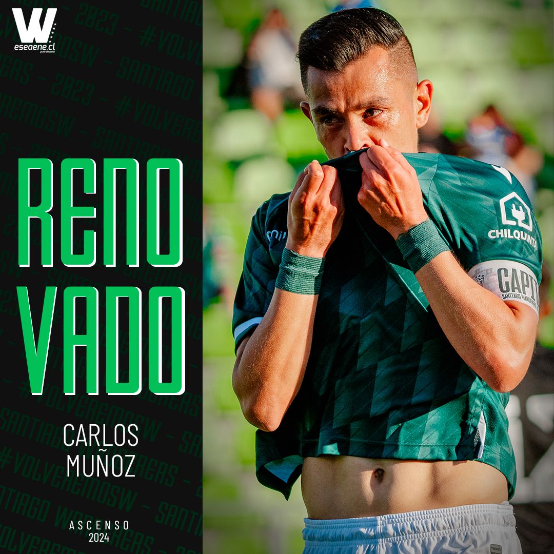 eseaenecl's tweet photo. ¡El capitán continúa en el Decano! Santiago Wanderers ha confirmado la continuidad de Carlos Muñoz para la temporada 2024 #RenovacioneSW #SW2023 #SW2024 #VolveremoSW. https://t.co/kghBiQh2GT