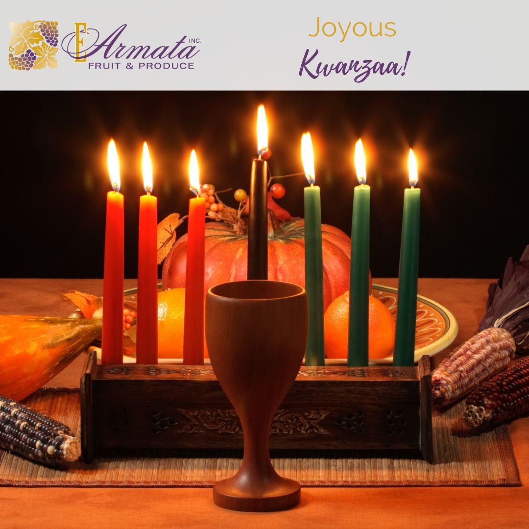 EArmataHuntsPt's tweet photo. #EArmataInc wishes you and your family a joyous #Kwanzaa! May the new year be full of light and peace!

https://t.co/apy6OHap02

#NewYork #HuntsPointMarket #FreshProduce #NewJersey #Connecticut #ProduceSupplier #HappyKwanzaa https://t.co/54cUkPTDUq