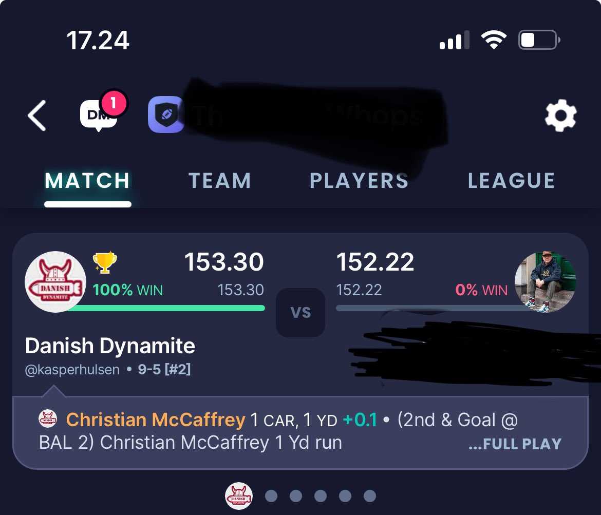 kasperhulsen's tweet photo. @TheFFBallers Got the W on CMCs final reception 🤙🏻🤙🏻 https://t.co/WZEF1wAwrY