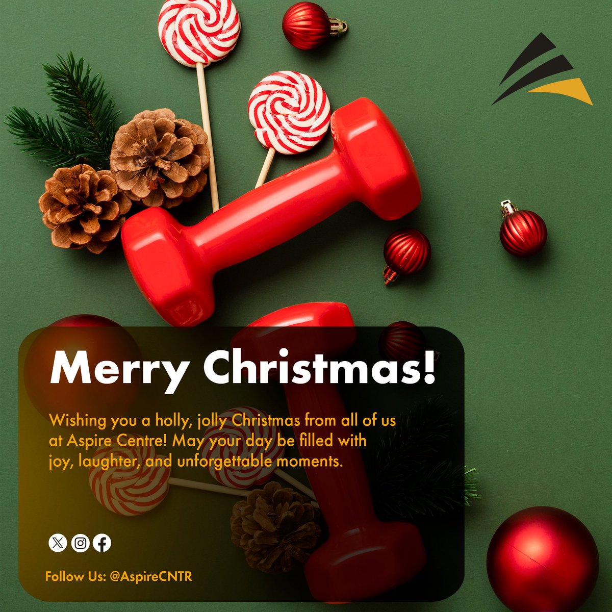 May your Christmas be merry, your workouts be strong, and your heart be light. Cheers to health, happiness, and a fit holiday season from Aspire Team! 🌟🏋️‍♀️