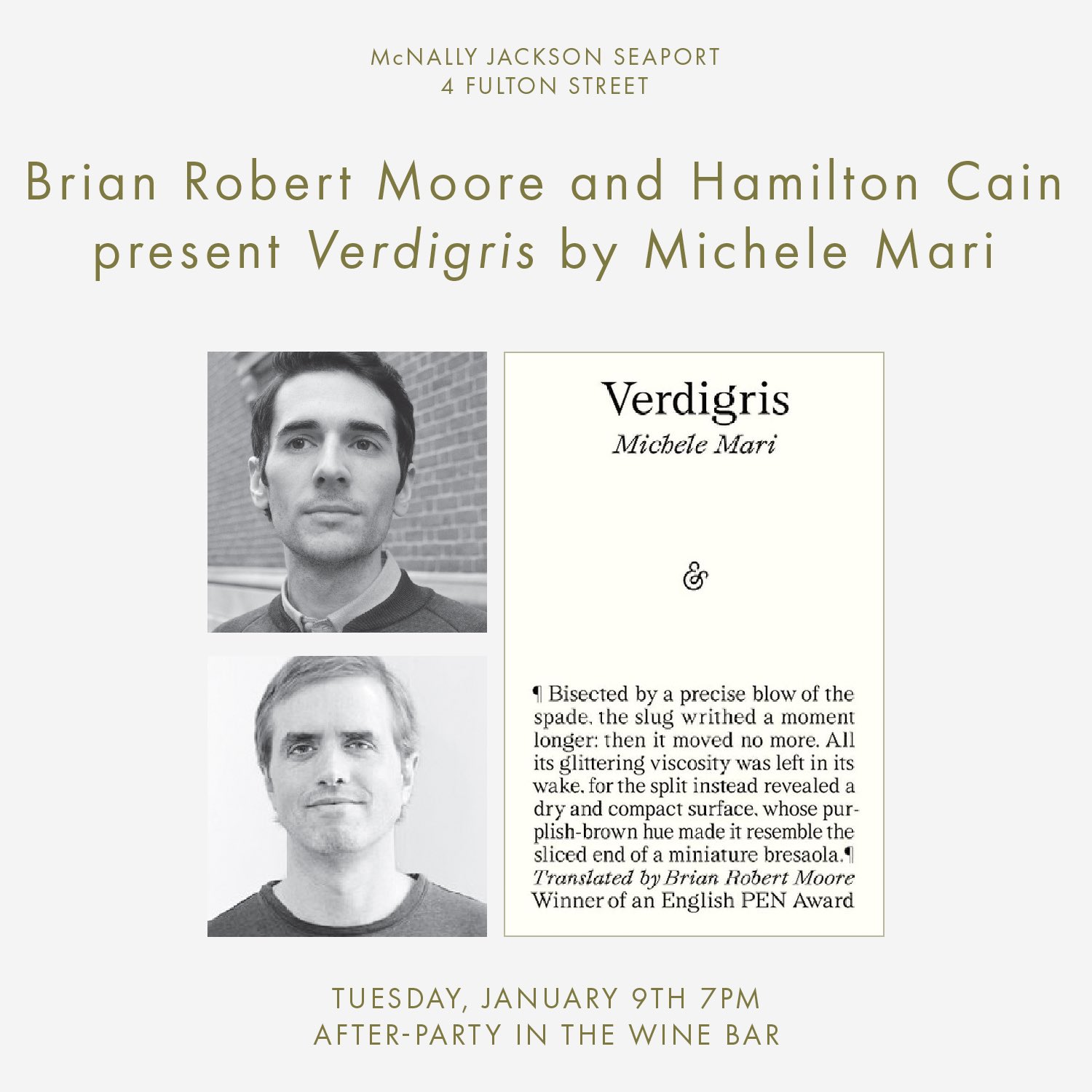 Brian Robert Moore on X: Today's the birthday of my favorite living  writer, Michele Mari, and in exactly 2 weeks we'll be celebrating the  English publication of his masterpiece VERDIGRIS at @mcnallyjackson!
