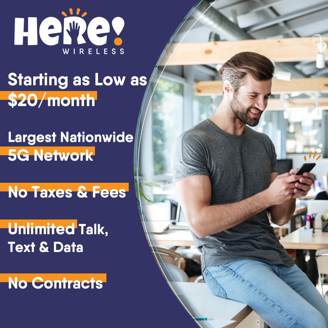 HERE! Wireless Presents A Plan for Everyone
From No-Data to Unlimited Data. All with Unlimited Talk & Text. Never a Contract. And Never Asking for Your Bank Account. HEREwireless.com

#herewireless #cellphoneplans #Bestdeals  #unlimited #bringyoureverything #connectedlife