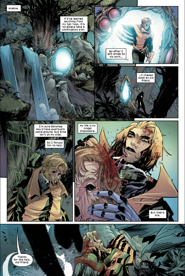 AustinGorton's tweet photo. 360 - Year 60 Memorable Moment: Face Off
Lots of memorable moments this year, from Magneto's last stand to the repeated deaths of Sinister, but I'll never forget the time Moira killed Banshee and used his face as a mask to sneak onto Krakoa.
#2022XMen #60YearsOfX #XMen60 #Xmen https://t.co/nDBsngMtjs