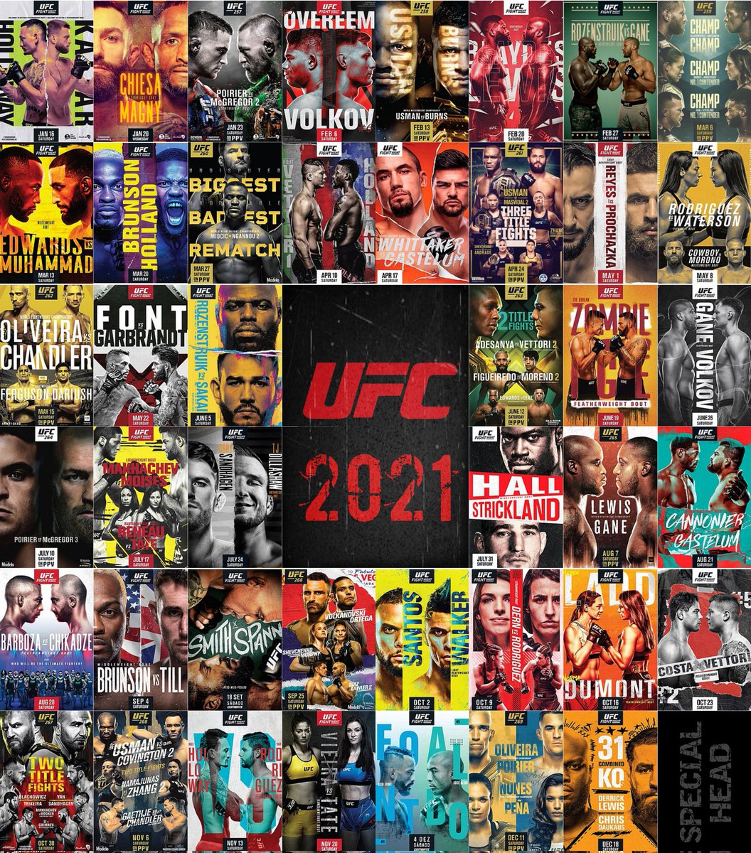 Every official UFC event poster from 2023, 2022 & 2021 🔥
#UFCLondon #UFCAustin #UFCSingapore #UFCVegas #UFC300