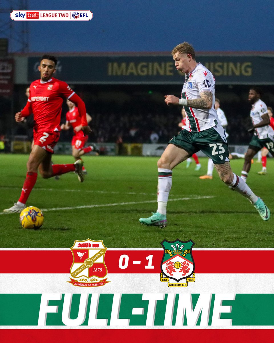 FULL TIME | Swindon Town 0-1 Wrexham AFC 

🔘 A massive three points on Boxing Day! 

🔴⚪️ #WxmAFC