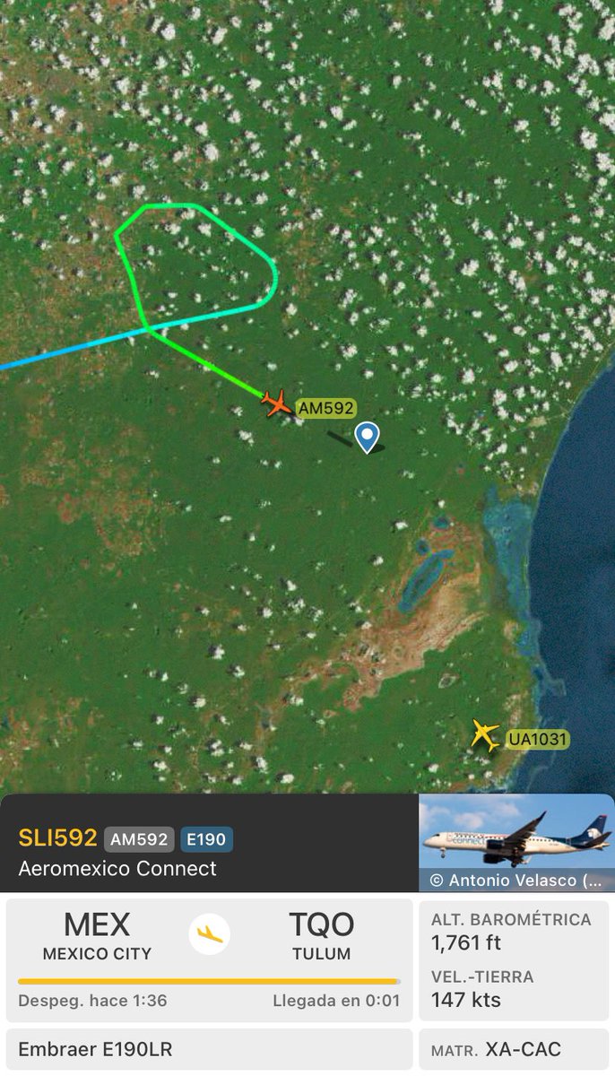 Aviationmex's tweet photo. Vuelo inaugural de Mexicana de Aviación del @aifaaero a Tulum. El @Boeing 737-800 XA-ASM @SEDENAmx (FAM3526), MXA1788 salió rumbo a Tulum sin embargo se desvió a Mérida @ASURMexico sin que al momento se conozca el motivo. 2 vuelos de @Aeromexico y @VivaAerobus  si aterrizaron. https://t.co/537kOfSG8p