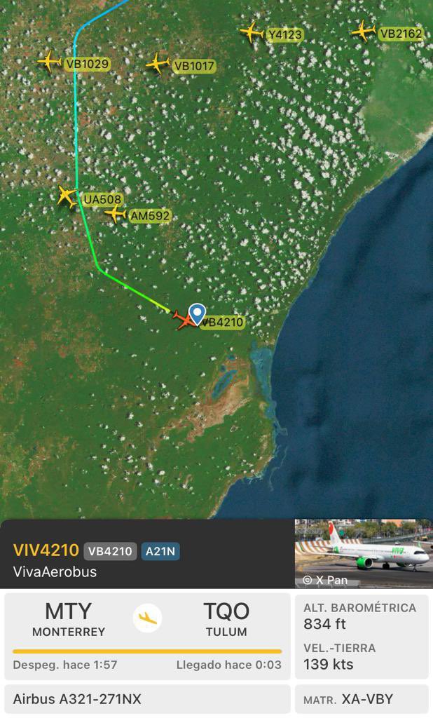Aviationmex's tweet photo. Vuelo inaugural de Mexicana de Aviación del @aifaaero a Tulum. El @Boeing 737-800 XA-ASM @SEDENAmx (FAM3526), MXA1788 salió rumbo a Tulum sin embargo se desvió a Mérida @ASURMexico sin que al momento se conozca el motivo. 2 vuelos de @Aeromexico y @VivaAerobus  si aterrizaron. https://t.co/537kOfSG8p