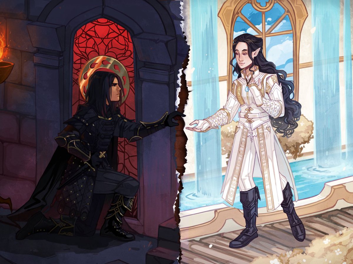 graciedarts's tweet photo. a huge piece of @Luridel and @bladekuroda 's baldur's gate 3 OCs done just in time for christmas! ☺️ https://t.co/O4VaoFvdo9
