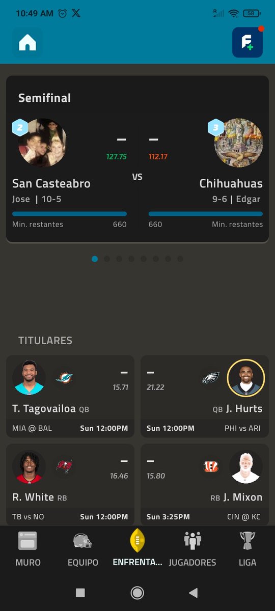 chelisfp2014's tweet photo. @NFLFantasyEsp A un pasito ... Indeciso entre tagovailoa o mayfield de buchann. https://t.co/TAsS0c5bkr