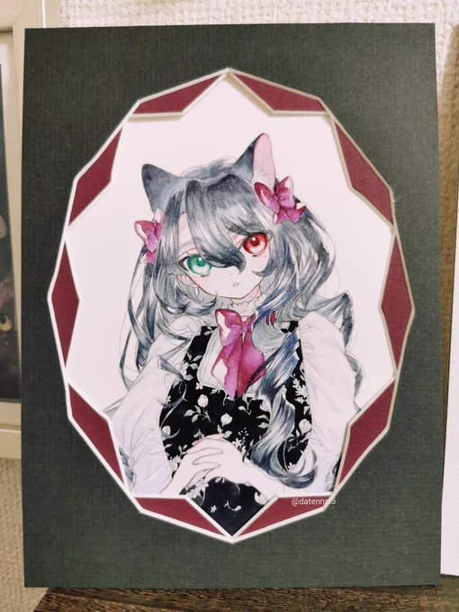 年末に自家通販する絵です額に入れてもいいし、マットのままでも飾れるような感じにしようかと! 
