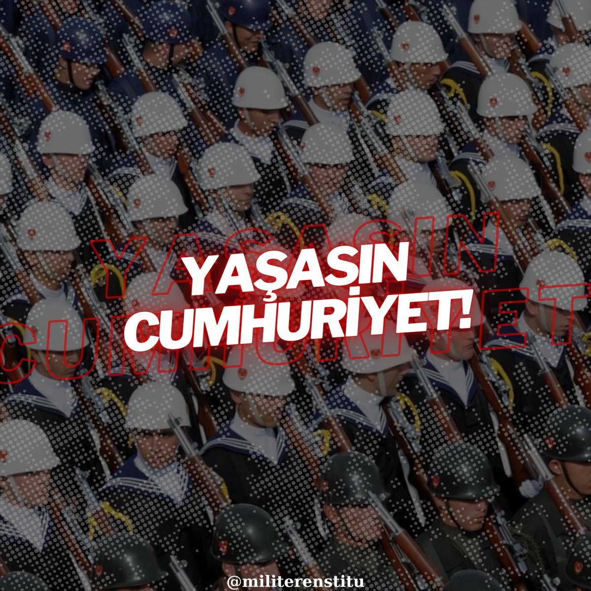 militerenstitu's tweet photo. Cumhuriyet 101:

📌 Laik üniter devlettir.
📌 Dili Türkçedir.
📌 Bayrağı beyaz ay yıldızlı al bayraktır.
📌 Milli marşı "İstiklal Marşı"dır.
📌 Başkenti Ankara'dır.
📌 Kurucusu Mustafa Kemal Atatürk'tür
📌 Vatanı savunmakla görevli askerî kuvvet, Türk Silahlı Kuvvetleri'dir.
📌 Türk devletine vatandaşlık bağı ile bağlı olan herkes Türk'tür.
📌 Türkiyeli diye bir ulus yoktur. Bahse konu ulus, Türk ulusudur.
📌 Atatürk milliyetçiliğine bağlı, demokratik, laik ve sosyal bir hukuk devletidir.
📌 Umudu aziz ve kahraman Türk gençleridir.
📌 İLELEBET PAYİDAR KALACAKTIR!
