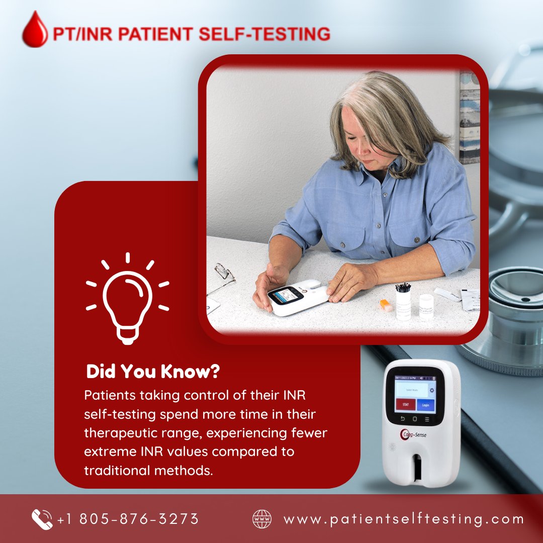 patient_self_t's tweet photo. Say goodbye to the uncertainties of traditional methods and welcome a personalized approach to managing your health!
Visit us: https://t.co/LZNZ0V859q
Call Now:- +1 805-876-327
#patientselftesting #hospital #onthegohealth #PTINRManagement #WarfarinWonder #MedicalHistory #Medical https://t.co/GEeIC7SbNH