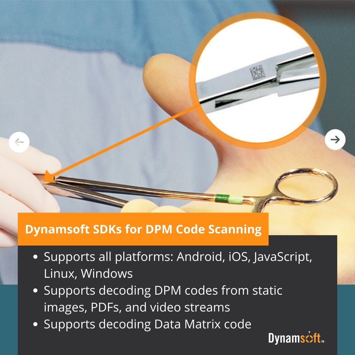 dynamsoft's tweet image. Enhance your #DirectPartMarking decoding capabilities with Dynamsoft. Our #BarcodeReader SDK effortlessly decodes Direct Part Marking #DataMatrix codes, providing seamless functionality across multiple platforms.
dynamsoft.com/barcode-reader…