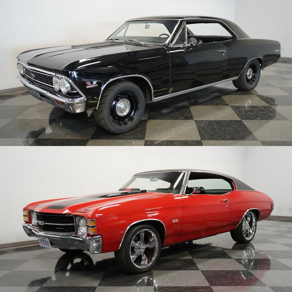 streetsidecars's tweet photo. #Chevelles! This 1966 #Chevrolet Chevelle #Malibu SS Tribute and 1971 Chevrolet #Chevelle SS 350 are both from our #Phoenix showroom! Which do you prefer? View these and over 1,600 more collector vehicles by visiting https://t.co/CG3RbkLHlE https://t.co/f9Ki7djYoV