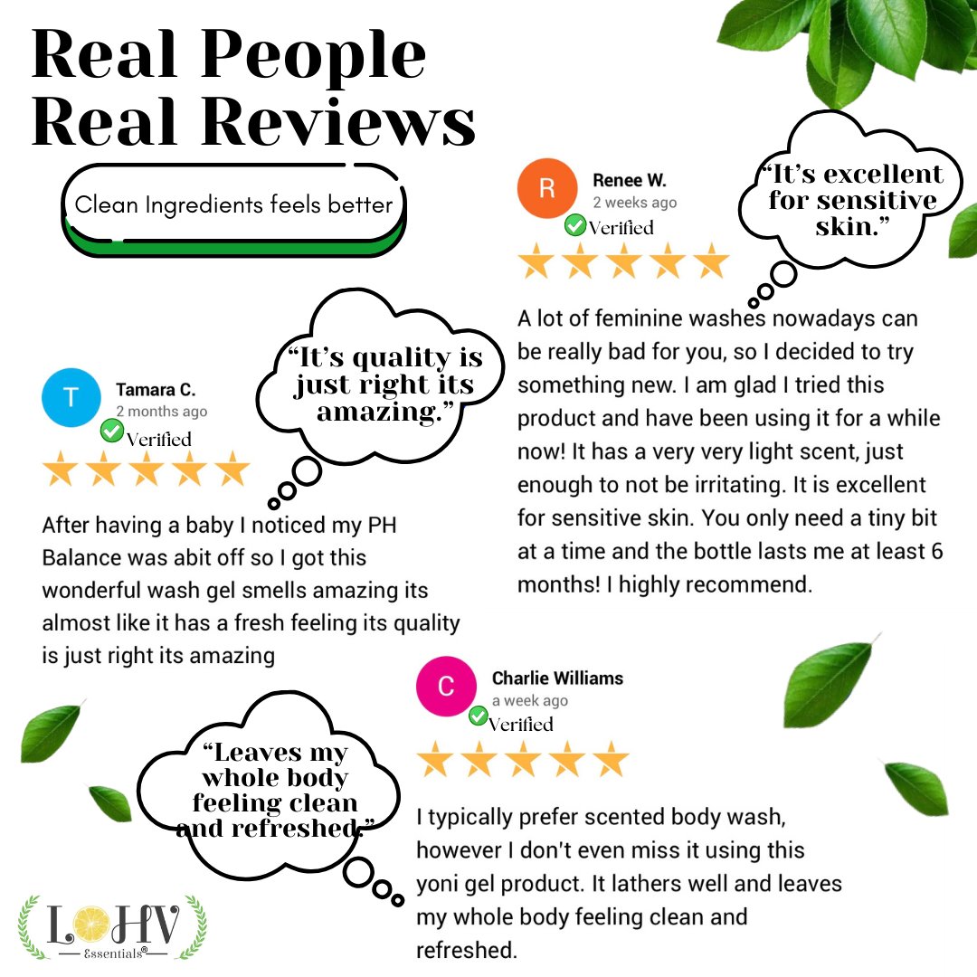 Lohvessentials's tweet photo. Our Vegan Yoni Gel feminine wash 5 🌟reviews are IN! https://t.co/VO4njbIvgS
