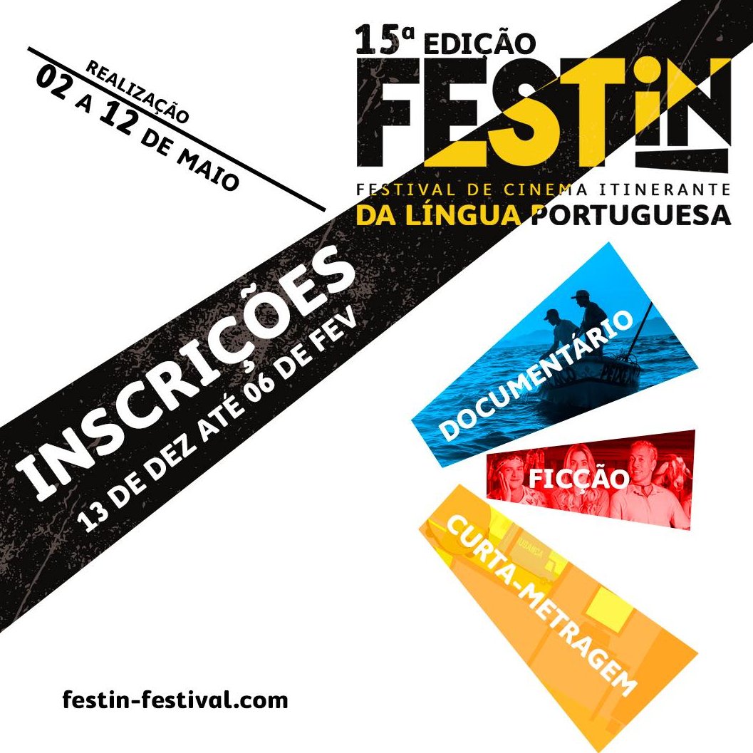 O 15º FESTin Lisboa está com inscrições abertas! 

A inscrição de filmes, aberta para formatos de longa-metragem de ficção/animação, longa documentário e curta-metragem, pode ser realizada por meio da plataforma FilmFreeway, até o dia 06 de fevereiro.