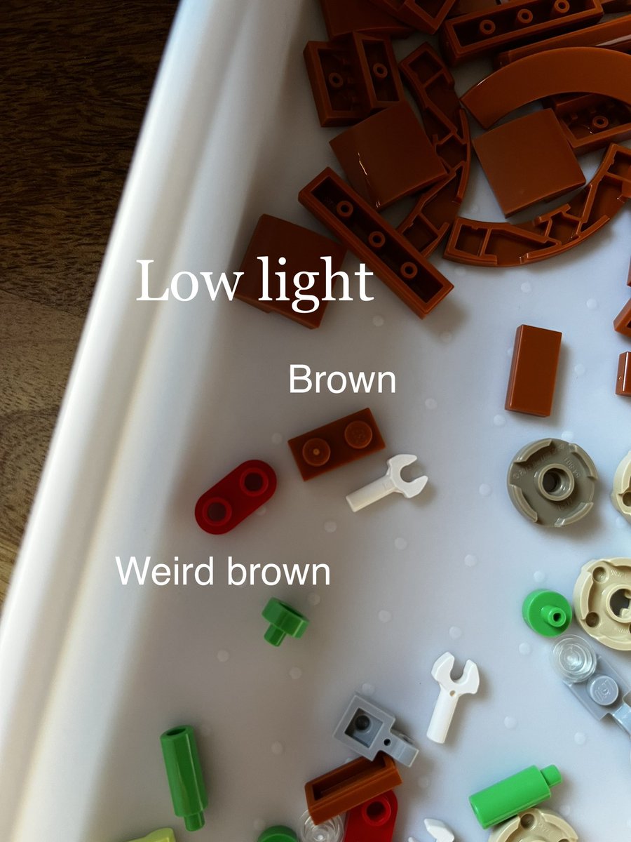 hari_d_har's tweet photo. It wouldn’t be Christmas without Lego. But being red/green colourblind in winter low light it can get a bit tricky. I a code and tray system to keep track of pieces and mark up my instructions! Would love to design colourblind system for @LEGO_Group  someday!! #visualimpairment https://t.co/gwDrao8LBh