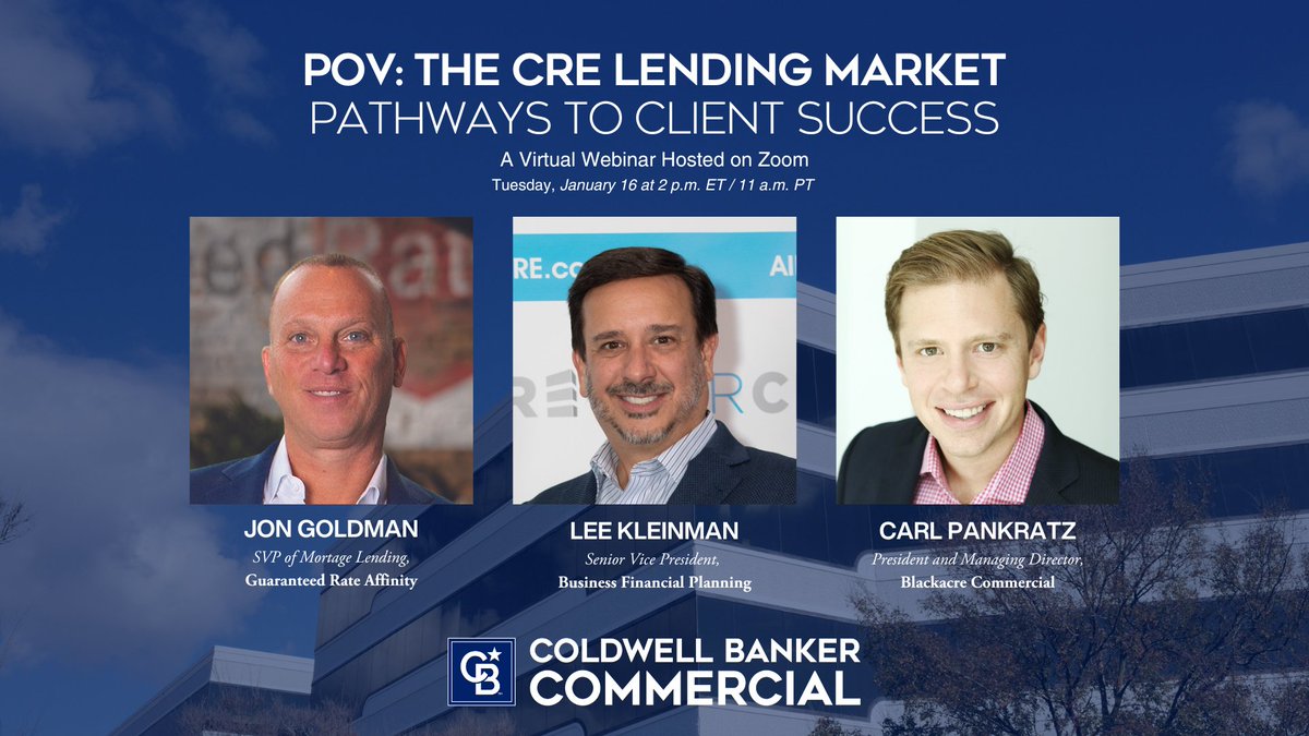 Join us for a virtual session on CRE financing, where a panel of experts will delve into the challenges of financing commercial properties, offering insights into navigating funding options, market trends, and regulatory considerations. Register here: bit.ly/48pVYI0
