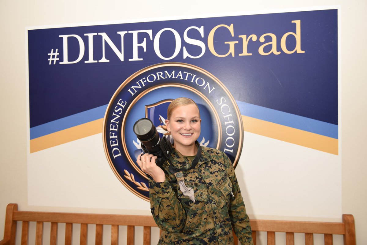 DoD_Outreach's tweet photo. .@USMC Lance Cpl. Erica Stanke, a student at Defense Information School, shares her journey as a communicator. Unexpected redo? Yes. Defeat? Never. Her resilience and passion shine through adversity. https://t.co/0xrKeqfIvJ #DINFOSGrad https://t.co/krKzGBpjdd
