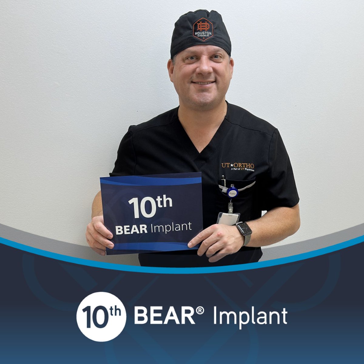🐻1️⃣0️⃣🐻 Congratulations to Dr. Evan Meeks for completing his 10th #BEARImplant procedure! #ACLtear #ACLrestoration #BEARacl
